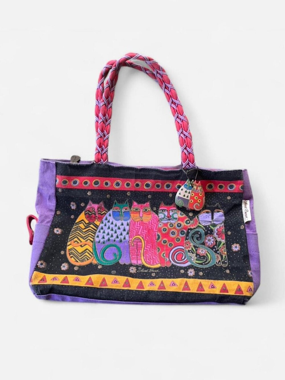Vintage Laurel Burch Canvas Shoulder Bag - Great condition!